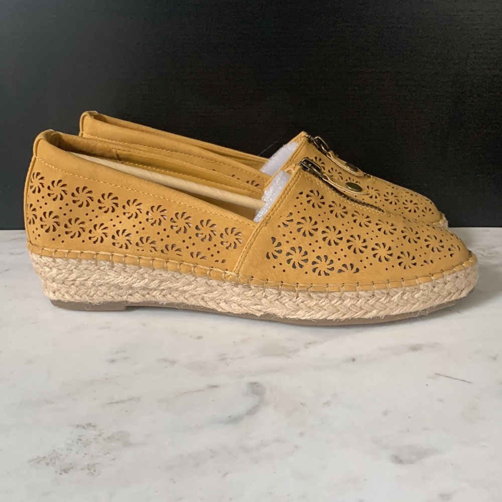 Easy Street Zenon Golden Yellow Small Espadrille Wedge - Picture 6 of 12